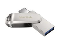 SanDisk Ultra Dual Drive Luxe - USB flashdrive - 256 GB - USB 3.1 Gen 1 / USB-C - sølv SDDDC4-256G-G46