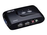 Eaton Tripp Lite series 2-Port Desktop Compact USB KVM Switch with Audio & Cable Kit - KVM switch - 2 x KVM port(s) - 1 lokalbruger - desktop B004-VUA2-K-R