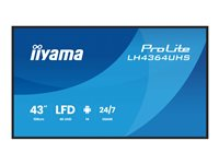 iiyama ProLite LH4364UHS-B1AG - 43" Diagonal klasse (42.5" til at se) LED-bagbelyst LCD paneldisplay - digital skiltning - med indbygget SoC medieafspiller - 4K UHD (2160p) 3840 x 2160 - sort kant med mat finish LH4364UHS-B1AG