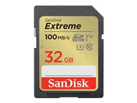 SanDisk Extreme - Flashhukommelseskort - 32 GB - Video Class V30 / UHS-I U3 / Class10 - SDHC UHS-I SDSDXVT-032G-GNCIN