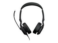 Jabra Evolve2 50 UC Stereo - Headset - på øret - kablet - aktiv støjfjerning - USB-C, USB-A - sort - UC-certificeret 25089-989-799