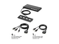 Belkin Modular Secure Dual Head - KVM switch - 4 x KVM port(s) - 1 lokalbruger - desktop - TAA-kompatibel F1DN204MOD-HH-4