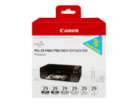 Canon PGI-29 MBK/PBK/DGY/GY/LGY/CO Multipack - 6 pakker - 36 ml - grå, lysegrå, mørkegrå, mat sort, foto-sort, chroma-optimisering - original - blækbeholder - for PIXMA PRO-1 4868B018