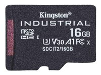 Kingston Industrial - Flashhukommelseskort - 16 GB - A1 / Video Class V30 / UHS-I U3 / Class10 - microSDHC UHS-I SDCIT2/16GBSP