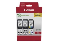 Canon PG-575XLx2/CL-576XL Multipack - 3 pakker - Højtydende - sort, farve (cyan, magenta, gul) - original - hængekasse - blækpatron - for PIXMA TR4750i, TR4751i, TR4755i, TS3550i, TS3551i 5437C004