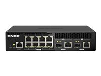 QNAP QSW-M2108R-2C - Switch - Administreret - 8 x 2.5GBase-T + 2 x combo 10 Gigabit SFP+/RJ-45 - desktop, monterbar på stativ QSW-M2108R-2C