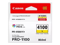 Canon PFI-4100 Y - 80 ml - gul - original - hængekasse - blækbeholder - for imagePROGRAF PRO-1100 6780C001