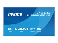 iiyama ProLite LH5581UHSG-1AG - 55" Diagonal klasse (54.6" til at se) LED-bagbelyst LCD paneldisplay - digital skiltning - med indbygget SoC medieafspiller - 4K UHD (2160p) 3840 x 2160 - hvid ramme, mat finish LH5581UHSG-1AG