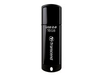 Transcend JetFlash 350 - USB flashdrive - 16 GB - USB 2.0 - sort TS16GJF350
