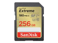 SanDisk Extreme - Flashhukommelseskort - 256 GB - Video Class V30 / UHS-I U3 / Class10 - SDHC UHS-I SDSDXVV-256G-GNCIN