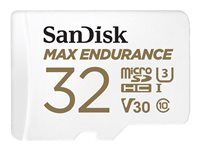SanDisk Max Endurance - Flashhukommelseskort (microSDHC til SD adapter inkluderet) - 32 GB - Video Class V30 / UHS-I U3 / Class10 - microSDHC UHS-I SDSQQVR-032G-GN6IA