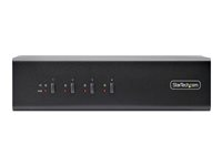 StarTech.com 4-Port Dual-Monitor DisplayPort KVM Switch, 4K 60Hz, 2x USB 5Gbps Hub Ports, 2x USB 2.0 HID Ports, Hotkey and Push-Button Switching, TAA Compliant - 3.5mm Audio, HDCP (P4DD46A2-KVM-SWITCH) - KVM / audio-switch - 4 x KVM / audio / USB - 1 lokalbruger - desktop - TAA-kompatibel P4DD46A2-KVM-SWITCH