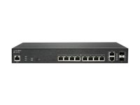 SonicWall Switch SWS12-10FPOE - Switch - Administreret - 10 x 10/100/1000 (PoE+) + 2 x Gigabit SFP - desktop - PoE+ (130 W) - med 3 års 24x7 support 02-SSC-8371