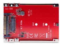 StarTech.com M.2 to U.3 Adapter, For M.2 NVMe SSDs, PCIe M.2 Drive to 2.5inch U.3 (SFF-TA-1001) Host Adapter/Converter, TAA Compliant - 2.5" Drive Form Factor (1M25-U3-M2-ADAPTER) - Interfaceadapter - M.2 - M.2 NVMe Card / PCIe 4.0 (NVMe) - U.3 - rød - TAA-kompatibel 1M25-U3-M2-ADAPTER