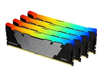 Kingston FURY Renegade RGB - DDR4 - sæt - 128 GB: 4 x 32 GB - DIMM 288-PIN - 3600 MT/s / PC4-28800 - CL18 - 1.2 V - ikke bufferet - ikke-ECC - sort KF436C18RB2AK4/128