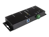StarTech.com 4-Port USB 3.0 Hub - Metal Industrial USB-A Hub - Wall or Desk Mountable USB Data Hub - TAA Compliant USB Expander Hub (ST4300USBM) - Hub - 4 x SuperSpeed USB 3.0 - desktop - DC strøm - for P/N: ITB20D3250, MSDREADU2OTG, SVA12M5NA, USB312SAT3CB, USB315CB2M, USBLTM1MBK, USBLTM1MWH ST4300USBM