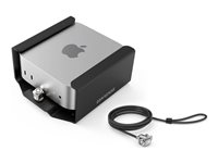 Compulocks Mac Mini Security Mount with Keyed Cable Lock - Systemsikkerhedsmonteringssæt - vægmonterbar, skrivebordsmonterbar, monterbar under skrivebord, på skærm-monterbar - sort MMEN24CL