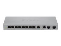 Zyxel XGS1010-12 - V2 - switch - Administreret - 8 x 10/100/1000 + 2 x 100/1000/2.5G + 2 x 1 Gigabit / 10 Gigabit SFP+ (uplink) - desktop, væg-monterbar XGS1010-12-ZZ0102F