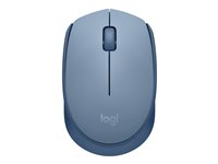 Logitech M171 - Mus - højre- og venstrehåndet - optisk - 3 knapper - trådløs - 2.4 GHz - trådløs modtager (USB) - blå/grå 910-006866
