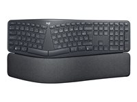 Logitech Ergo Series ERGO K860 for Business - Tastatur - full size - trådløs - 2.4 GHz, Bluetooth 5.0 LE - QWERTY - Pan Nordic - grafit 920-010348