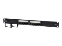 Eaton Tripp Lite Series 12-Port Cat6 Cat5 Patch Panel 568B 110 Punch Down Rackmount RJ45 1URM TAA - Patch-panel - CAT 6 - 1U - 19" - 12 porte N252-012