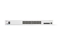 Cisco Catalyst 1300-24XT - Switch - L3 - smart - 24 x 10 Gigabit Ethernet + 4 x combo 10 Gigabit SFP+/RJ-45 - monterbar på stativ C1300-24XT