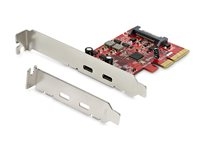 StarTech.com PCIe USB 3.1 Card, 2x USB C 3.1 Gen 2 10Gbps, PCIe Gen 3 x4, ASM3142 Chipset, USB Type-C PCI Express Card, 2-Port USB 3.2 Gen 2x1 Expansion Add-On Card, Windows, macOS, Linux - Full/Low-Profile - USB-adapter - PCIe 3.0 x4 lavprofil - USB-C 3.1 Gen 2 x 2 - for P/N: S252BU313R PEXUSB312C3