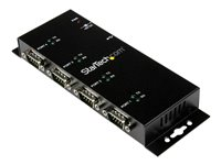 StarTech.com 4 Port USB to Serial RS232 Adapter - Wall Mount - Din Rail - COM Port Retention - FTDI USB to DB9 RS232 Hub (ICUSB2324I) - Seriel adapter - USB 2.0 - RS-232 x 4 - sort ICUSB2324I