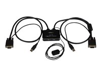 StarTech.com 2 Port USB VGA Cable KVM Switch - USB Powered with Remote Switch - KVM with VGA - Dual Port VGA KVM Switch (SV211USB) - KVM switch - 2 x KVM port(s) - 1 lokalbruger - desktop SV211USB