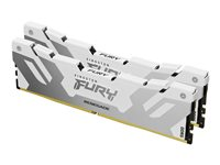 Kingston FURY Renegade - DDR5 - sæt - 32 GB: 2 x 16 GB - DIMM 288-PIN - 7600 MT/s / PC5-60800 - CL38 - 1.45 V - ikke bufferet - on-die ECC - hvid, sølv KF576C38RWK2-32