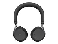 Jabra Evolve2 75 - Headset - på øret - Bluetooth - trådløs - aktiv støjfjerning - USB-C - støjisolerende - sort - Certified for Microsoft Teams 27599-999-899