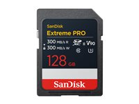 SanDisk Extreme Pro - Flashhukommelseskort - 128 GB - Video Class V90 / UHS-II U3 / Class10 - SDXC UHS-II SDSDXDM-128G-GN4IN