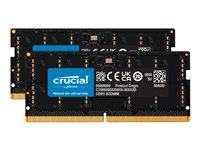 Crucial - DDR5 - sæt - 96 GB: 2 x 48 GB - SO DIMM 262-PIN - 5600 MHz / PC5-44800 - CL46 - 1.1 V - on-die ECC - sort CT2K48G56C46S5