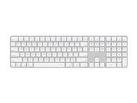 Apple Magic Keyboard with Touch ID and Numeric Keypad - Tastatur - USB-C - trådløs - Bluetooth - QWERTY - Amk. engelsk - hvide taster MXK73LB/A