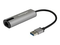StarTech.com 2.5GbE USB A to Ethernet Adapter, NBASE-T NIC, USB 3.0 Type A 2.5 GbE /1 GbE Multi Speed Gigabit Network, USB 3.1 Laptop to RJ45/LAN, Lenovo X1 Carbon, HP EliteBook/ ZBook - Type-A to Ethernet (US2GA30) - Netværksadapter - USB 3.0 - 10M/100M/1G/2,5 Gigabit Ethernet x 1 - sort, space grey US2GA30