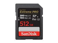 SanDisk Extreme Pro - Flashhukommelseskort - 512 GB - Video Class V60 / UHS-II U3 / Class10 - SDXC UHS-II SDSDXEP-512G-GN4IN