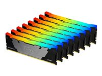 Kingston FURY Renegade RGB - DDR4 - sæt - 256 GB: 8 x 32 GB - DIMM 288-PIN - 3200 MT/s / PC4-25600 - CL16 - 1.35 V - ikke bufferet - ikke-ECC - sort KF432C16RB2AK8/256