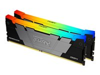 Kingston FURY Renegade RGB - DDR4 - sæt - 16 GB: 2 x 8 GB - DIMM 288-PIN - 4600 MT/s / PC4-36800 - CL19 - 1.5 V - ikke bufferet - ikke-ECC - sort KF446C19RB2AK2/16