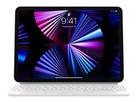 Apple Magic Keyboard - Tastatur og folio-kasse - med trackpad - bagbelyst - Apple Smart connector - QWERTY - Internationalt engelsk - hvid - for Apple 10.9-inch iPad Air (4th generation, 5th generation); 11-inch iPad Air M2 Wi-Fi, M2 Wi-Fi + Cellular, M3 Wi-Fi, M3 Wi-Fi + Cellular; 11-inch iPad Pro (1st generation, 2nd generation, 3rd generation, 4th generation) MJQJ3Z/A