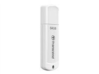Transcend JetFlash 370 - USB flashdrive - 64 GB - USB 2.0 - hvid TS64GJF370