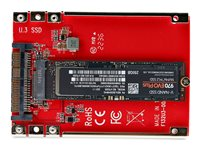 StarTech.com M.2 to U.3 Adapter, For M.2 NVMe SSDs, PCIe M.2 Drive to 2.5inch U.3 (SFF-TA-1001) Host Adapter/Converter, TAA Compliant - 2.5" Drive Form Factor (1M25-U3-M2-ADAPTER) - Interfaceadapter - M.2 - M.2 NVMe Card / PCIe 4.0 (NVMe) - U.3 - rød - TAA-kompatibel 1M25-U3-M2-ADAPTER