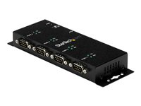 StarTech.com 4 Port USB to Serial RS232 Adapter - Wall Mount - Din Rail - COM Port Retention - FTDI USB to DB9 RS232 Hub (ICUSB2324I) - Seriel adapter - USB 2.0 - RS-232 x 4 - sort ICUSB2324I