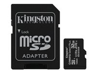 Kingston Canvas Select Plus - Flashhukommelseskort (microSDHC til SD adapter inkluderet) - 32 GB - A1 / Video Class V10 / UHS Class 1 / Class10 - microSDHC UHS-I SDCS2/32GB