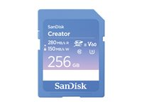 SanDisk Creator - Flashhukommelseskort - 256 GB - Video Class V60 / UHS-II U3 / Class10 - SDXC UHS-II SDSDXEP-256G-GNCIS