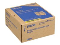 Epson Double Pack - 2 pakker - gul - original - tonerpatron - for Epson AL-C9500DN; AcuLaser C9300D2TN, C9300D3TNC, C9300DN, C9300DTN, C9300N, C9300TN C13S050606